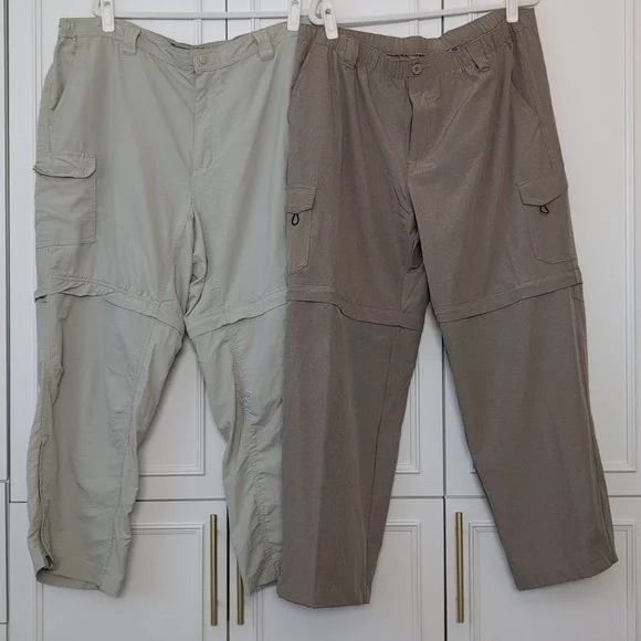 Reel Legends 2 Pair Performance Pants Fishing Convertible Pants XXL 30" Inseam - Picture 1 of 13